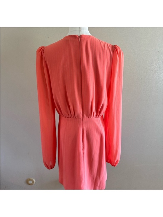 NBD Coral Keyhole Ruffle Long-Sleeve Mini Dress